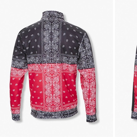Forever 21 Rebel Minds bandana print tracksuit Sz Large Rebel red / black - Picture 5 of 16